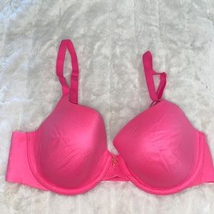 VICTORIA'S SECRET VS Lined Semi Demi Bra Underwired Adjustable Straps  Pink  34C